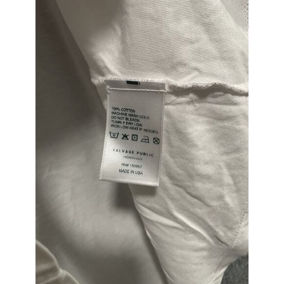 Salvage Public Honolulu White Shirt Short Sleeve Church Is The Ocean Size Large - Picture 5 of 7